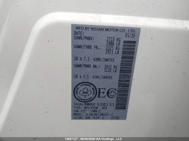 5N1AL0MM9GC520131 Infiniti QX60