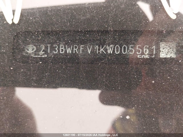 Продажа на аукционе авто 2019 Toyota Rav4 Le, vin: 2T3BWRFV1KW005561, номер лота: 12601190