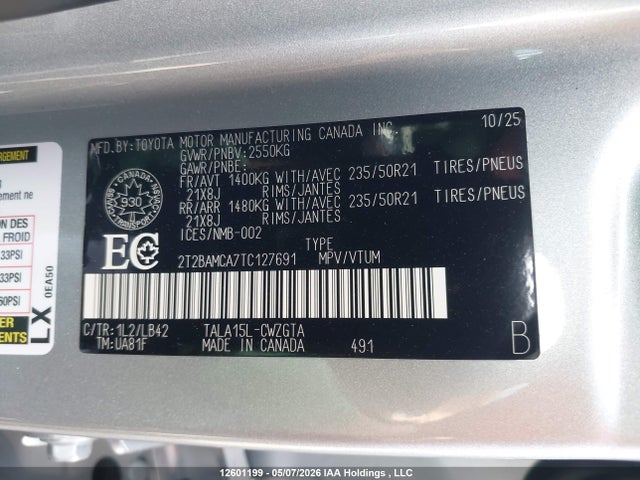 Aukcja sprzedaży 2026 Lexus Rx 350, vin: 2T2BAMCA7TC127691, numer aukcji: 12601199
