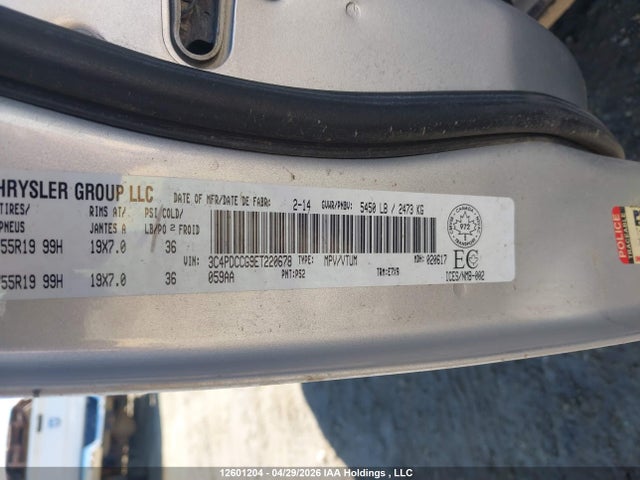 12601204 :رقم المزاد ، 3C4PDCCG9ET220678 vin ، 2014 Dodge Journey Sxt مزاد بيع