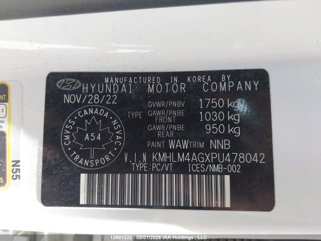 KMHLM4AGXPU478042 Hyundai ELANTRA SEL