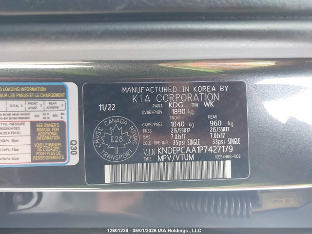 Aukcja sprzedaży 2023 Kia Seltos Lx, vin: KNDEPCAA1P7427179, numer aukcji: 12601238