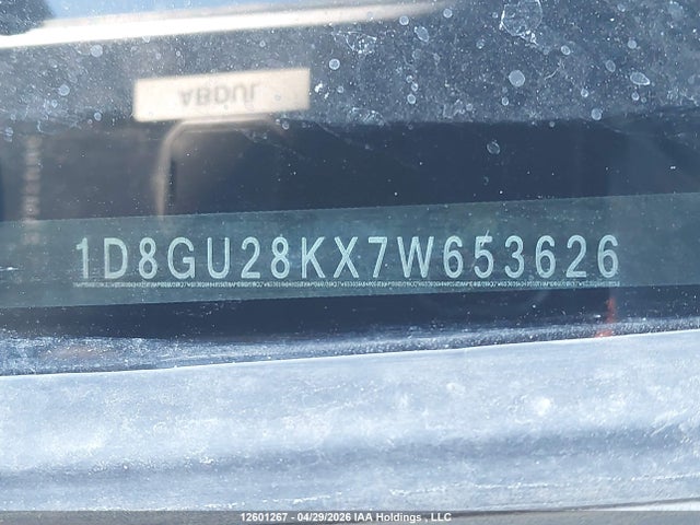 12601267 :رقم المزاد ، 1D8GU28KX7W653626 vin ، 2007 Dodge Nitro Sxt مزاد بيع