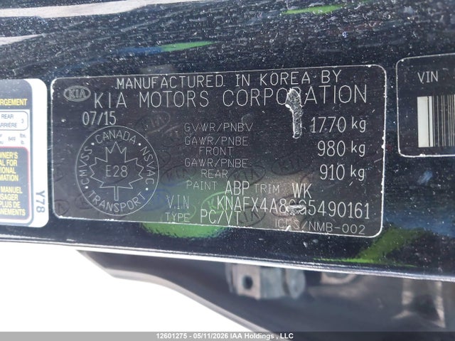 KNAFX4A80G5490161 KIA Forte 2.0l Ex/2.0l Ex Se