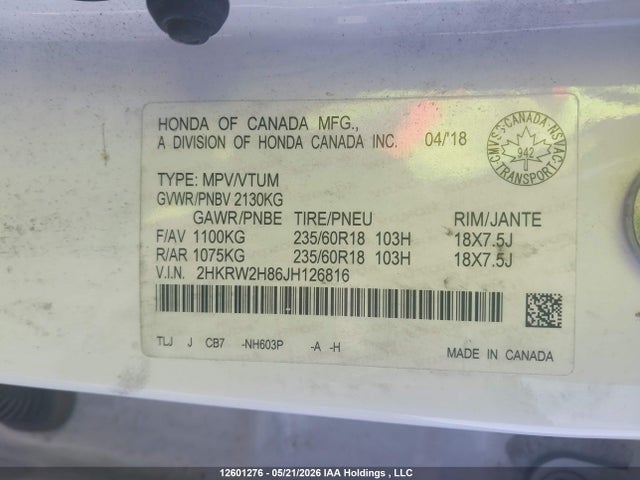 2HKRW2H86JH126816 Honda CR-V