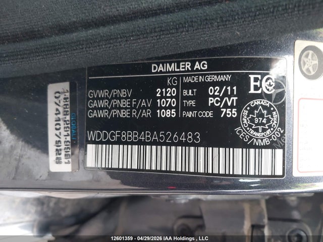 Aukcja sprzedaży 2011 Mercedes-benz C 300 4matic, vin: WDDGF8BB4BA526483, numer aukcji: 12601359
