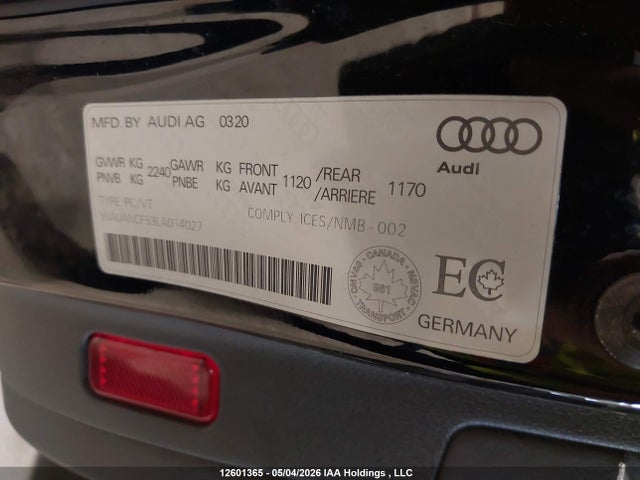 WAUANCF53LA014027 Audi A5 PREMIUM