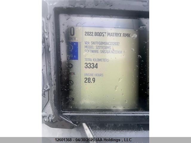 Продажа на аукционе авто 2022 Polaris 850 Rmk Khaos Matryx Slash, vin: SN1TFG8M5NC222032, номер лота: 12601368
