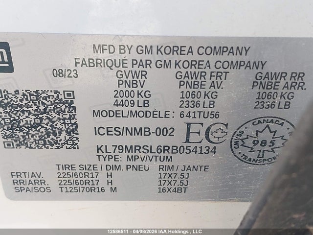 KL79MRSL6RB054134 Chevrolet Trailblazer Lt