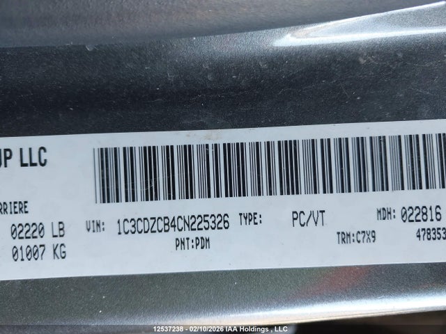Aukcja sprzedaży 2012 Dodge Avenger Sxt, vin: 1C3CDZCB4CN225326, numer aukcji: 12537238