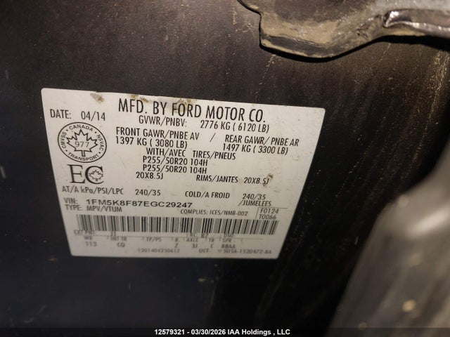 Продаж на аукціоні авто 2014 Ford Explorer Limited, vin: 1FM5K8F87EGC29247, номер лоту: 12579321
