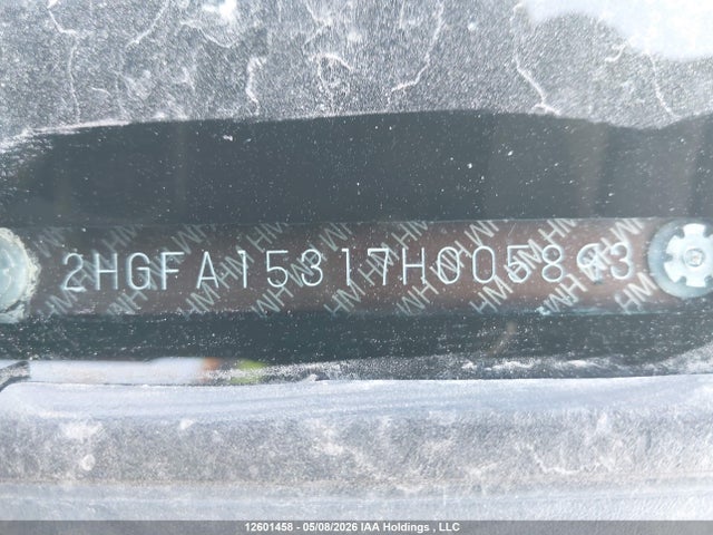 2007 Honda Civic Dx მანქანა იყიდება აუქციონზე, vin: 2HGFA15317H005893, აუქციონის ნომერი: 12601458