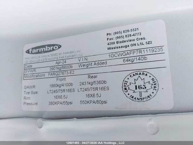 1GCWGAFP7R1119235 Chevrolet Express G2500