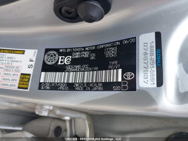 JTDBAMDE5MJ006198 Toyota Corolla Hybrid Base W/li Battery