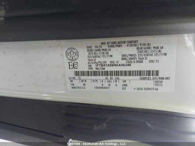 1FTBR1X88RKA56348 Ford Transit T-250