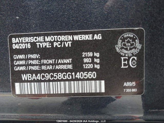 WBA4C9C58GG140560 BMW 428i Gran Coupe Xdrive