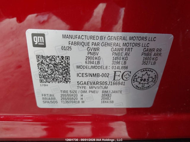 Продаж на аукціоні авто 2025 Buick Enclave Preferred Awd, vin: 5GAEVARS0SJ166941, номер лоту: 12601730