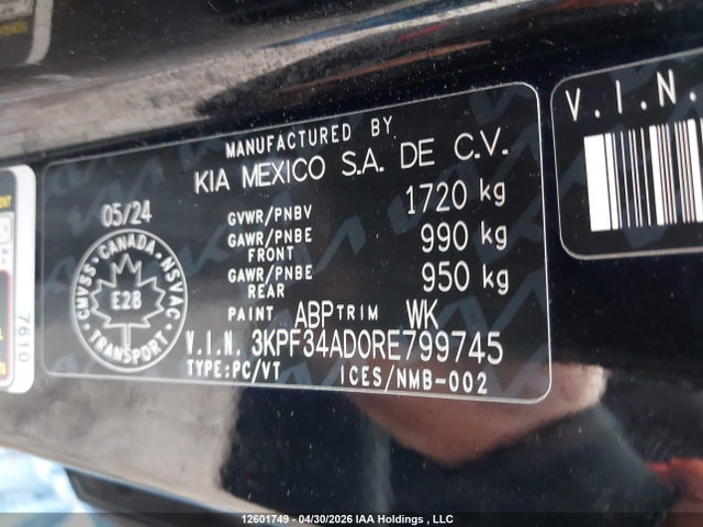 3KPF34AD0RE799745 KIA Forte Ex/ex+/ex Premium