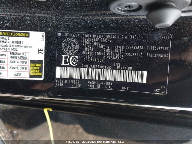 7MUFBABG9TV094665 Toyota Corolla Cross Hybrid Xse Awd