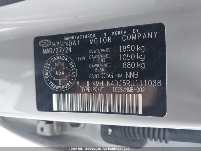 2024 Hyundai Elantra Hybrid მანქანა იყიდება აუქციონზე, vin: KMHLN4DJ5RU111038, აუქციონის ნომერი: 12601806