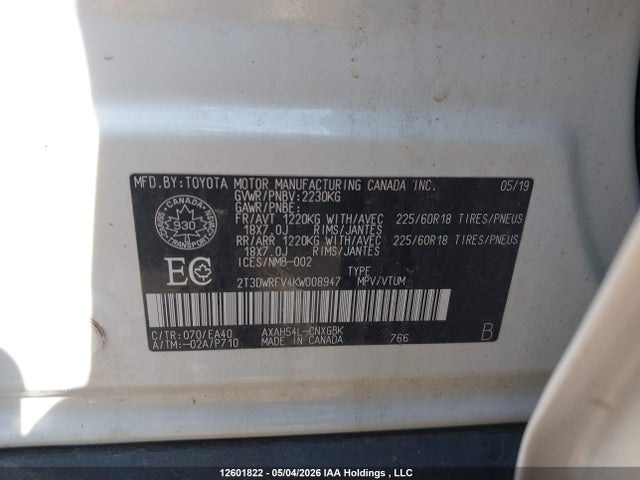 2T3DWRFV4KW008947 Toyota RAV4