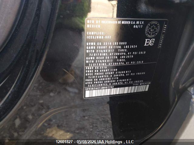 Aukcja sprzedaży 2018 Volkswagen Tiguan Comfortline, vin: 3VV2B7AX7JM007762, numer aukcji: 12601827