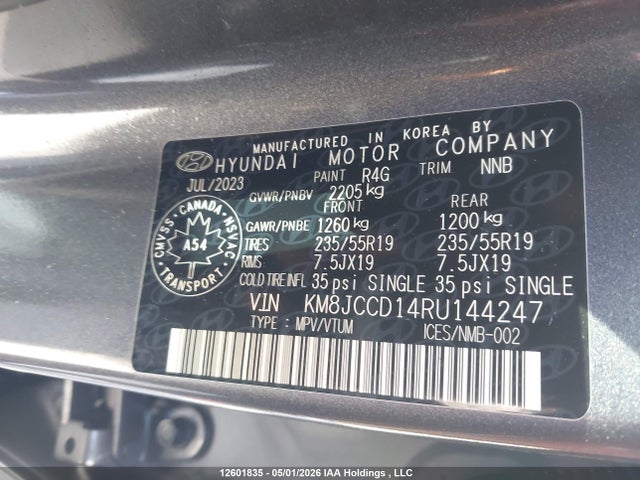 Продаж на аукціоні авто 2024 Hyundai Tucson N-line Awd, vin: KM8JCCD14RU144247, номер лоту: 12601835
