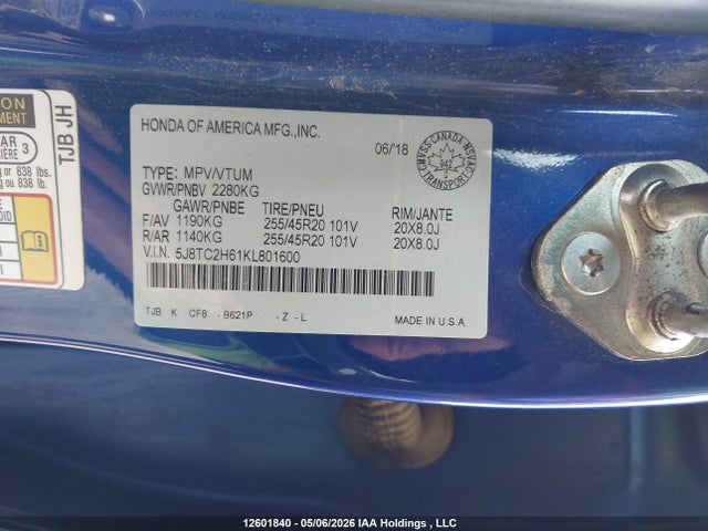 5J8TC2H61KL801600 Acura Rdx A-spec