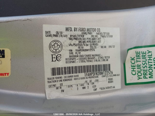 Продаж на аукціоні авто 2011 Ford Focus Se, vin: 1FAHP3FN2BW122576, номер лоту: 12601886