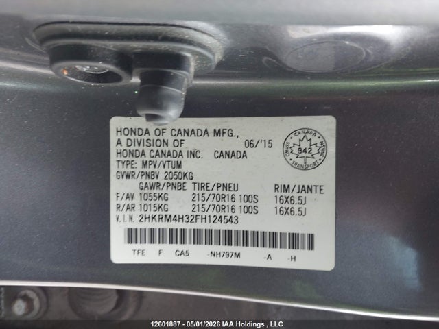 2HKRM4H32FH124543 Honda CR-V LX