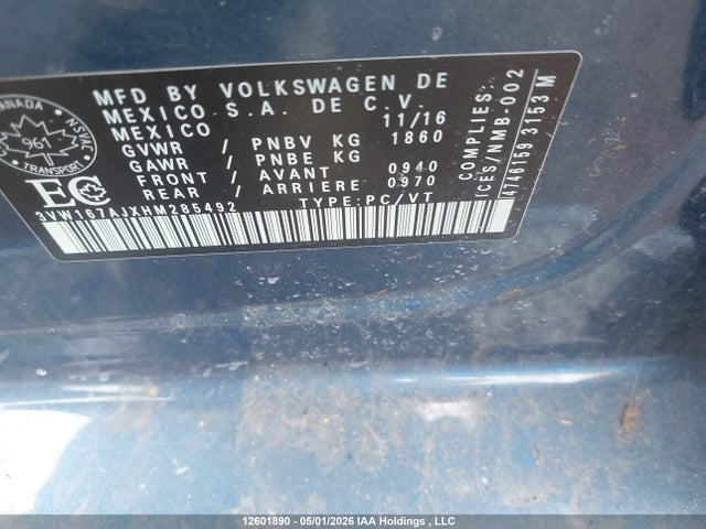 3VW167AJXHM285492 Volkswagen Jetta 1.4 Tsi Trendline/1.4 Tsi Trendline+