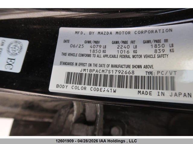 12601909 :رقم المزاد ، JM1BPACM7S1792668 vin ، 2025 Mazda 3 Preferred مزاد بيع