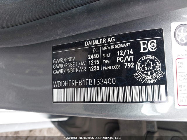 2015 Mercedes-benz E 250 Bluetec 4matic მანქანა იყიდება აუქციონზე, vin: WDDHF9HB1FB133400, აუქციონის ნომერი: 12601913
