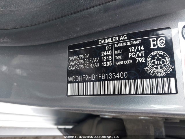 2015 Mercedes-benz E 250 Bluetec 4matic მანქანა იყიდება აუქციონზე, vin: WDDHF9HB1FB133400, აუქციონის ნომერი: 12601913