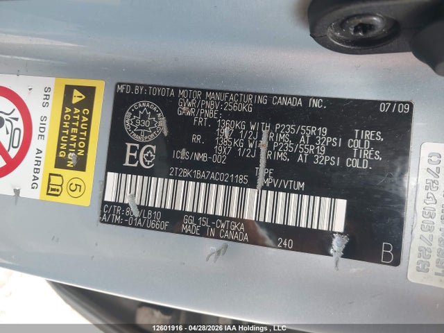 Продажа на аукционе авто 2010 Lexus Rx 350, vin: 2T2BK1BA7AC021185, номер лота: 12601916