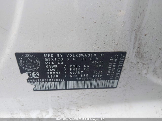 3VW547AU8FM100399 Volkswagen Golf GTI