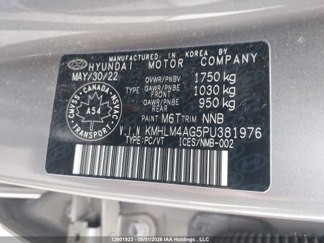 KMHLM4AG5PU381976 Hyundai Elantra Preferred Ivt