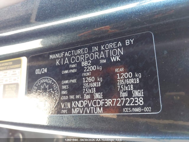 Aukcja sprzedaży 2024 Kia Sportage Ex, vin: KNDPVCDF3R7272238, numer aukcji: 12601944
