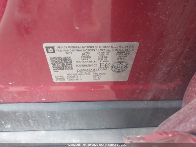 Auction sale of the 2020 Gmc Terrain Denali, vin: 3GKALXEX1LL130066, lot number: 12602008