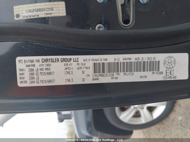 Продажа на аукционе авто 2014 Jeep Patriot, vin: 1C4NJPAB6ED613168, номер лота: 12602010