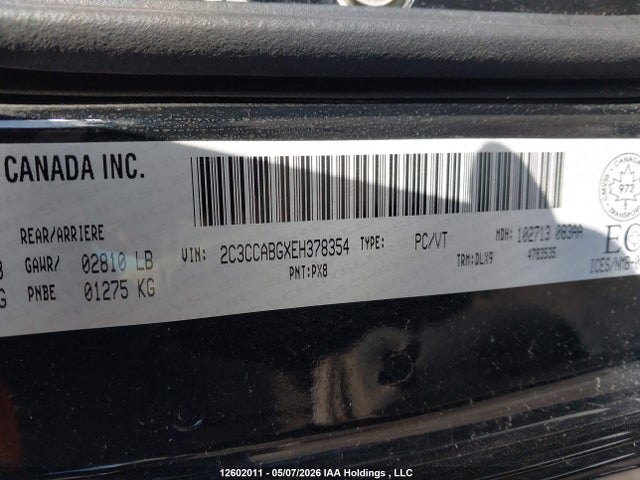 2C3CCABGXEH378354 Chrysler 300 S
