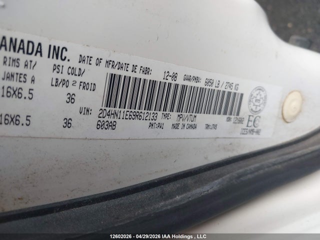 Aukcja sprzedaży 2009 Dodge Grand Caravan, vin: 2D4HN11E69R612133, numer aukcji: 12602026