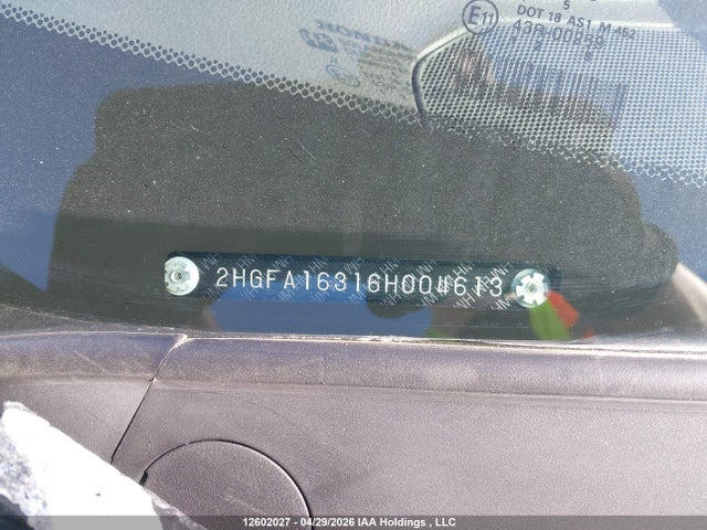 Aukcja sprzedaży 2006 Honda Civic Dx Vp, vin: 2HGFA16316H004613, numer aukcji: 12602027