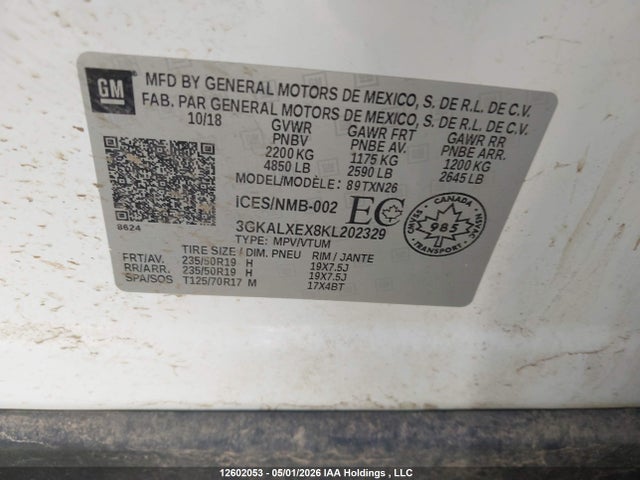 Aukcja sprzedaży 2019 Gmc Terrain Denali, vin: 3GKALXEX8KL202329, numer aukcji: 12602053