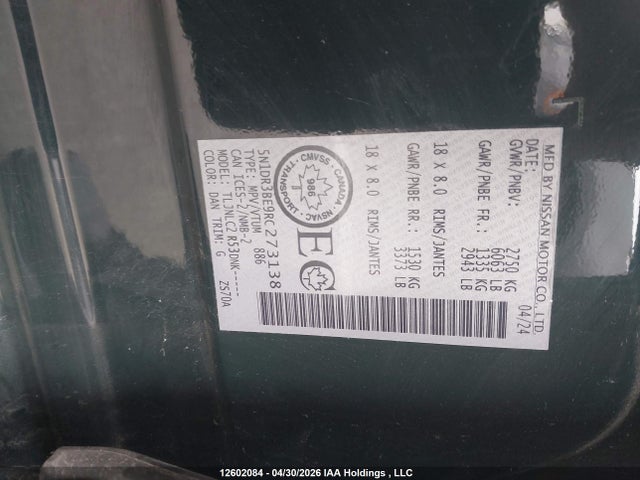 5N1DR3BE9RC273138 Nissan Pathfinder Rock Creek/sv