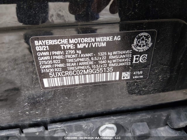 5UXCR6C02M9G55135 BMW X5 Xdrive40i