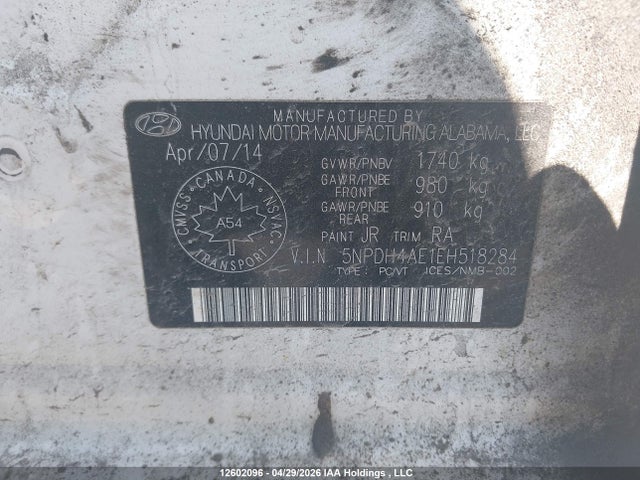 5NPDH4AE1EH518284 Hyundai Elantra Se/sport/limited