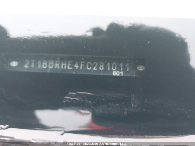 2015 Toyota Corolla L/le/le Pls/prm/s/s Pls მანქანა იყიდება აუქციონზე, vin: 2T1BURHE4FC281011, აუქციონის ნომერი: 12602105