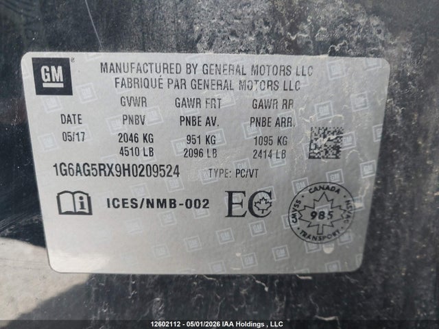 1G6AG5RX9H0209524 Cadillac ATS