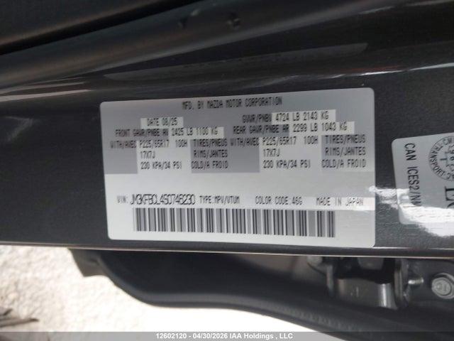 JM3KFBCL4S0746230 Mazda Cx-5 Preferred